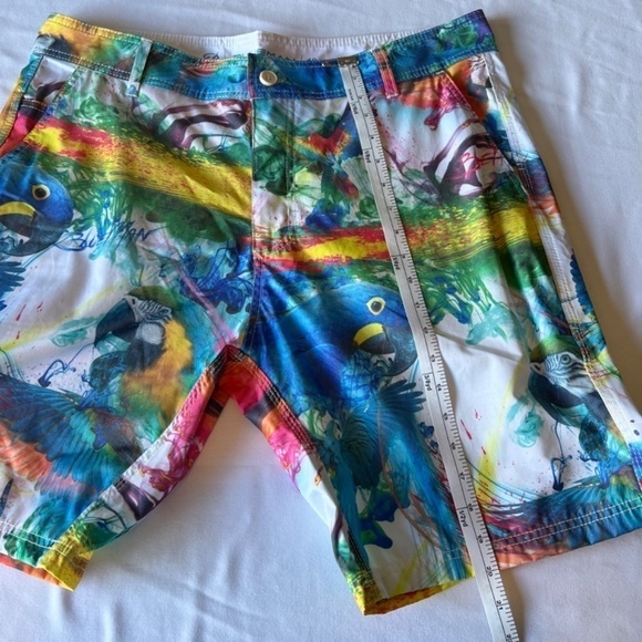 Blueman 48 swim trunks colorful, fun parrot watercolor print - Picture 9 of 10